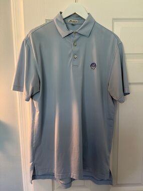 Peter Millar Pale Blue Short-Sleeve Performance Polo